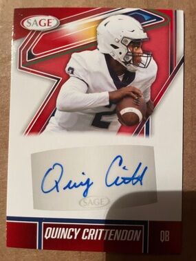SAGE Quincy Crittendon Autograph Card - Red, White & Blue